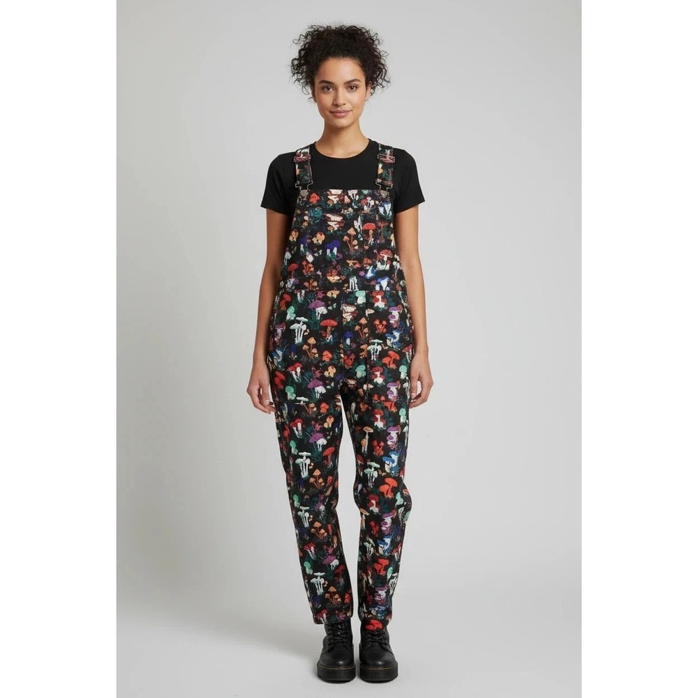 LA Soul Mushroom Corduroy Overalls Whimsical Cottage Garden  Size Small